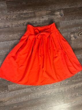 Red Bow-Accent A-Line Skirt